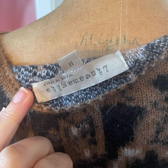 LINEAMAGLIA | leopard print boat neck sweater M - Picture 4 of 5